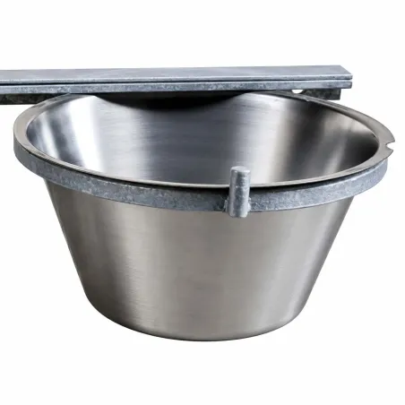 Mangeoire double pro pour chenil - Acier galvanisé 2x2,5L