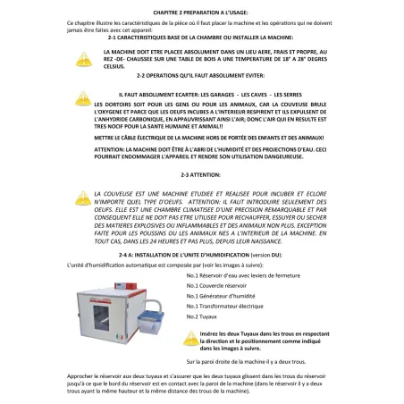 Couveuse Maino DUC 70 + humidificateur auto - 70 œufs