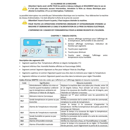 Couveuse Maino DUC 70 + humidificateur auto - 70 œufs