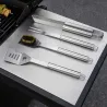 Kit 4 ustensiles barbecue inox - Mallette transport pratique