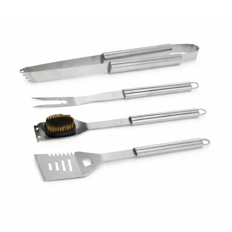 Kit 4 ustensiles barbecue inox - Mallette transport pratique