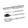 Kit 4 ustensiles barbecue inox - Mallette transport pratique