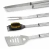Kit 4 ustensiles barbecue inox - Mallette transport pratique