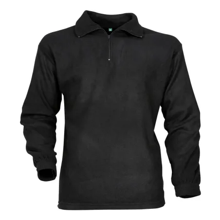 Chemise polaire F1 noire 220g/m² col zippé polyester