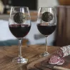 Verres à vin 360 ml motif gibier en étain - Lot de 6