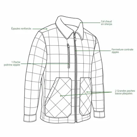 Chemise polaire matelassée homme LMA® - Vert - 390 g/m²