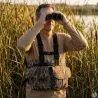 Gilet harnais chasse camo roseaux multi-poches adaptable