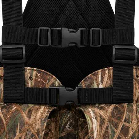 Gilet harnais chasse camo roseaux multi-poches adaptable