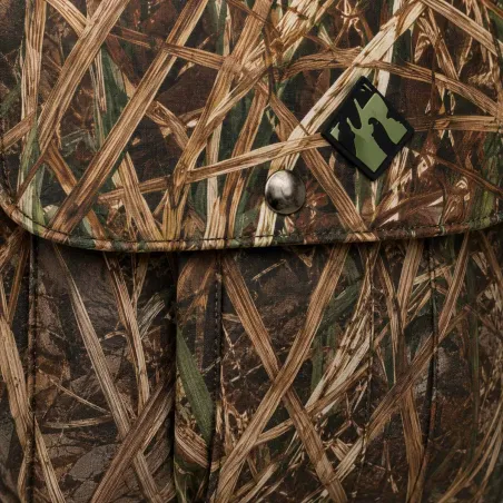 Gilet harnais chasse camo roseaux multi-poches adaptable