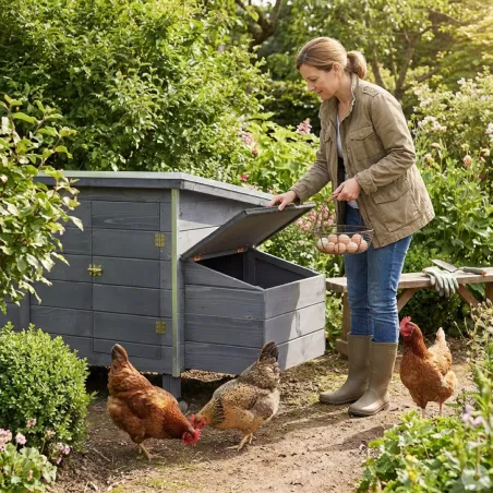 Poulailler Managua Stone - Bois & aluminium premium