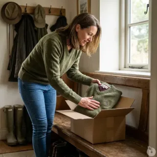 Pull col V kaki - Confort & résistance pour éleveurs et outdoor