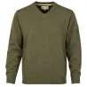 Pull col V kaki - Confort & résistance pour éleveurs et outdoor