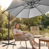 Parasol déporté Azur 3m gris - Ombrage robuste et design