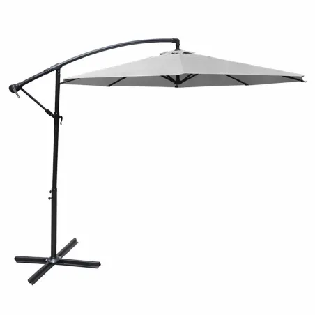 Parasol déporté Azur 3m gris - Ombrage robuste et design