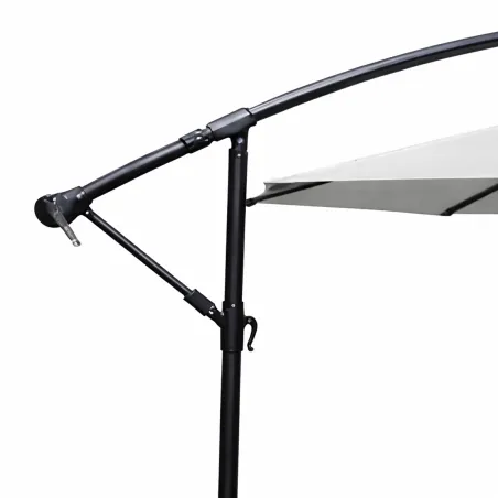 Parasol déporté Azur 3m gris - Ombrage robuste et design