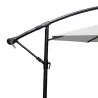 Parasol déporté Azur 3m gris - Ombrage robuste et design