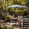 Parasol déporté Azur 3m gris - Ombrage robuste et design