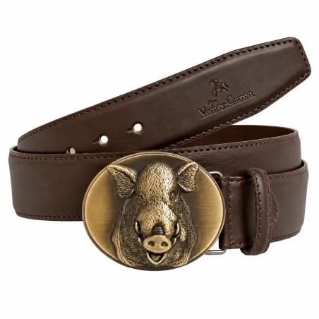 Ceinture cuir synthétique boucle sanglier Verney-Carron