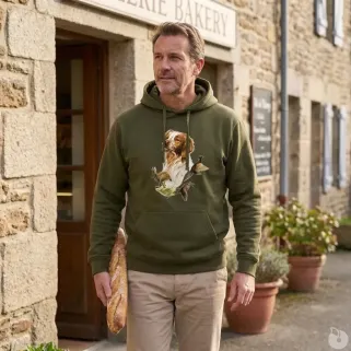 Sweat capuche kaki épagneul Bartavel® - Chasse & Nature