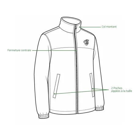Blouson polaire kaki sanglier 2 poches M à 4XL Treeland®