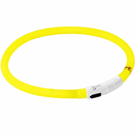 Collier LED jaune USB pour chien - Visible à 500m