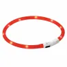 Collier LED rouge USB pour chien - Visible 500m