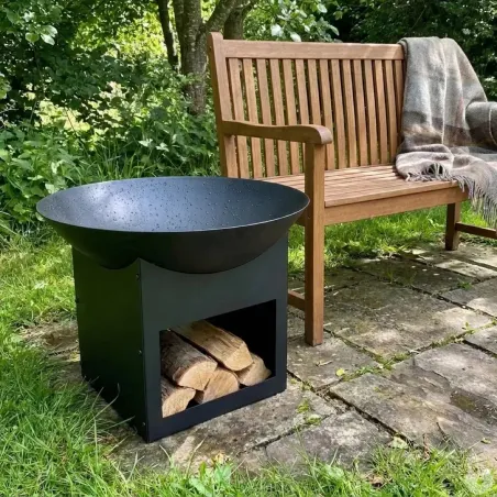 Brasero métal noir Ø57cm - Chaleur et style extérieur