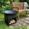 Brasero métal noir Ø57cm - Chaleur et style extérieur