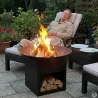 Brasero métal noir Ø57cm - Chaleur et style extérieur