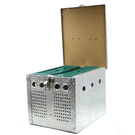 Panier alu 2 loges pour pigeons 24x21x28 cm