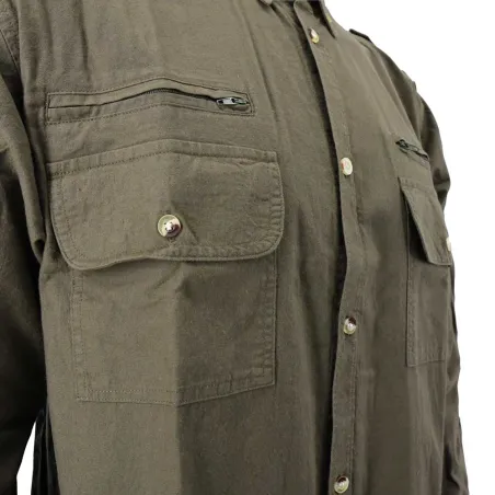 Chemise Bartavel® coton kaki respirante S-3XL