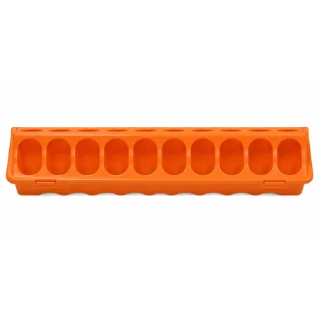 Mangeoire 30 cm plastique à trous pour poussins - Orange GAUN