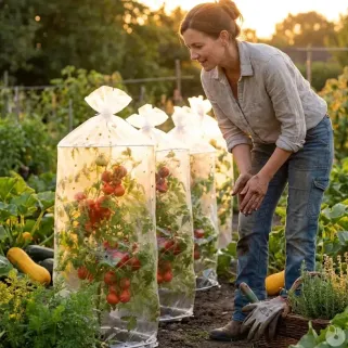 Housses pour tomates - Lot de 2 - Ø40x130 cm