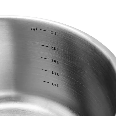 Lot 3 casseroles inox à manche amovible 16-20cm