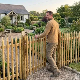 Portillon ganivelle châtaignier 1x1m - Rustique et durable