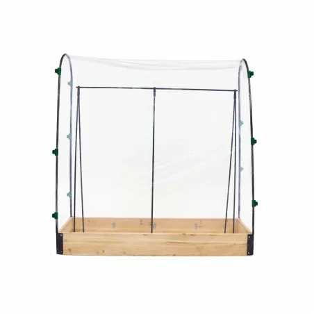 Carré potager tomates en sapin avec housse PVC 115x30x120cm