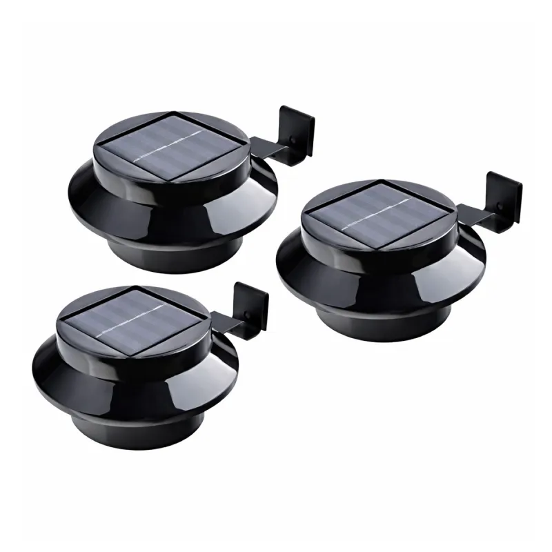 Éclairage solaire gouttière - Pack de 3 lampes LED