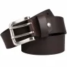 Ceinturon cuir marron 130 cm à double ardillon robuste