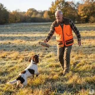 Gilet haute visibilité Savane avec carnier pour chasse
