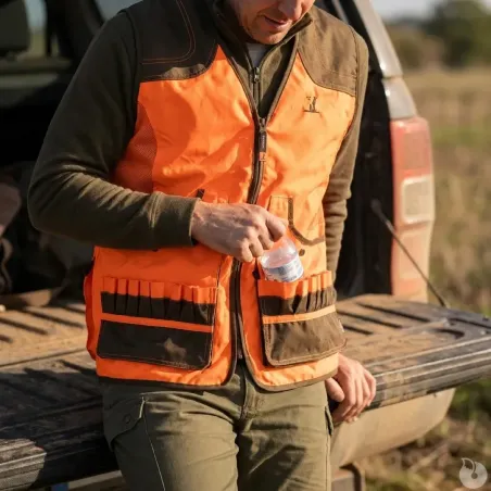Gilet haute visibilité Savane avec carnier pour chasse