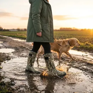 Bottes camo roseaux étanches Thinsulate avec poignées