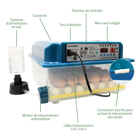 Couveuse SP Couvitech® 36 œufs automatique pour élevage