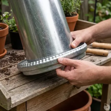 Mangeoire métal 40 kg pour volailles - Trémie réglable