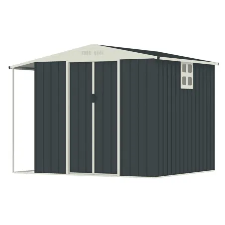 Abri acier Argence + carport - 2 portes coulissantes 1,28m²