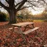 Table pique-nique pin autoclave 160 cm 6 places bancs