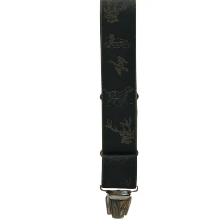 Bretelles harnais Biclip® kaki motif chasse - 55 cm