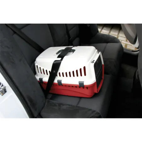 Caisse transport chat Expedion Rouge PVC 45x30x30 cm