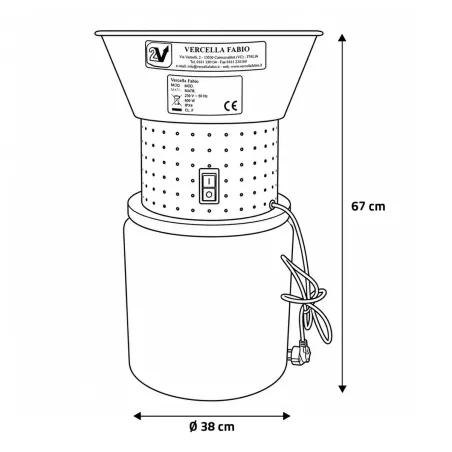 Moulin électrique à céréales 20L Vercella ET