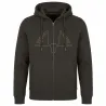 Sweat capuche Ultra full zip coton vert kaki S-2XL