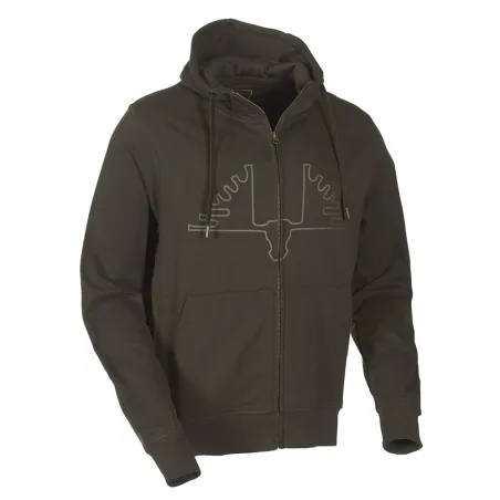 Sweat capuche Ultra full zip coton vert kaki S-2XL